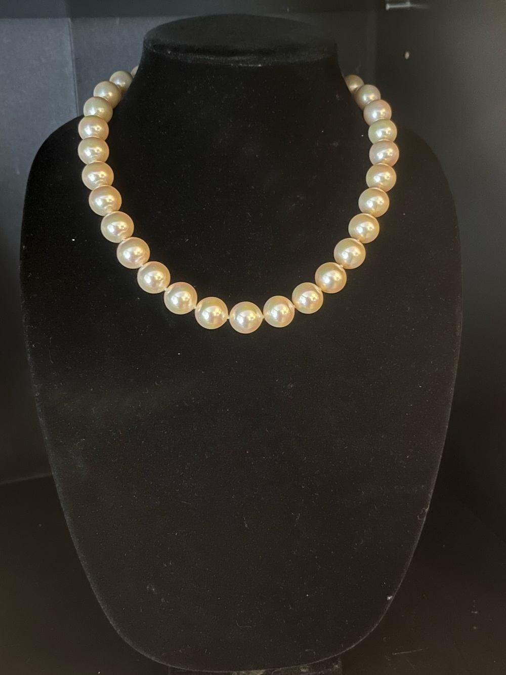 Metall 20in Faux Pearl Beaded Necklace with Large Faux Pearls